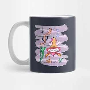 the worm vs fish Mug